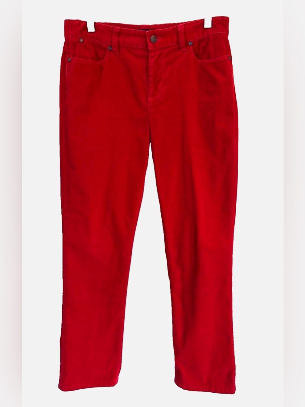 Talbots Heritage Corduroy Pants Womens 8 Red Straight Leg Cotton Stretch